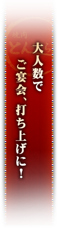 大人数でご宴会、打ち上げに！