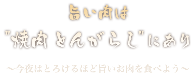 旨い肉は焼肉とんがらしにあり